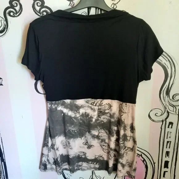 Size 12 Be Beau Butterfly Print Top w Light Bolero Over - Picture 4 of 5